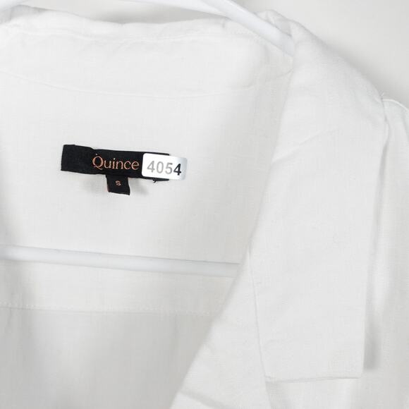 NWOT Quince European Linen Button Front Dress Bohemian White Small 4054-82 - Picture 10 of 12